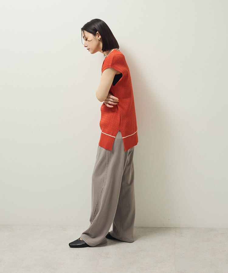 Green Parks「裾ラインケーブルニットベスト」|ベスト・ジレ|