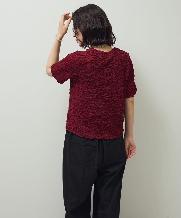 Green Parks「表面感カット5分袖プルオーバー」|Tシャツ・カットソー|