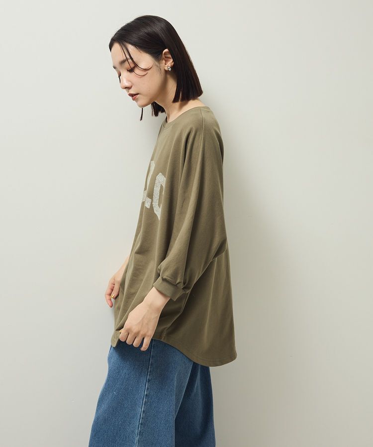 Green Parks「7分袖ミニ裏毛ドルマンロゴプルオーバー」|Tシャツ・カットソー|