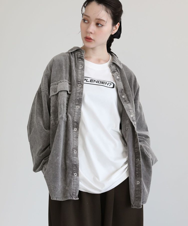 Green Parks「・ELENCARE DUE ケミカルコーデュロイシャツ」|シャツ・ブラウス|Gray