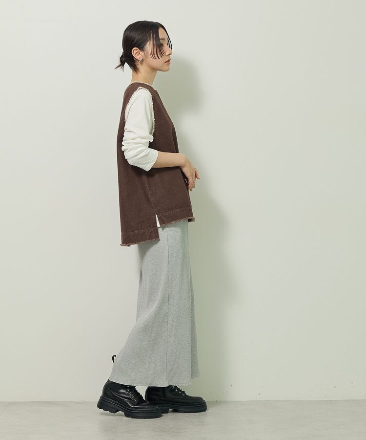 Green Parks「フリンジ付きデニムベスト」|ベスト・ジレ|