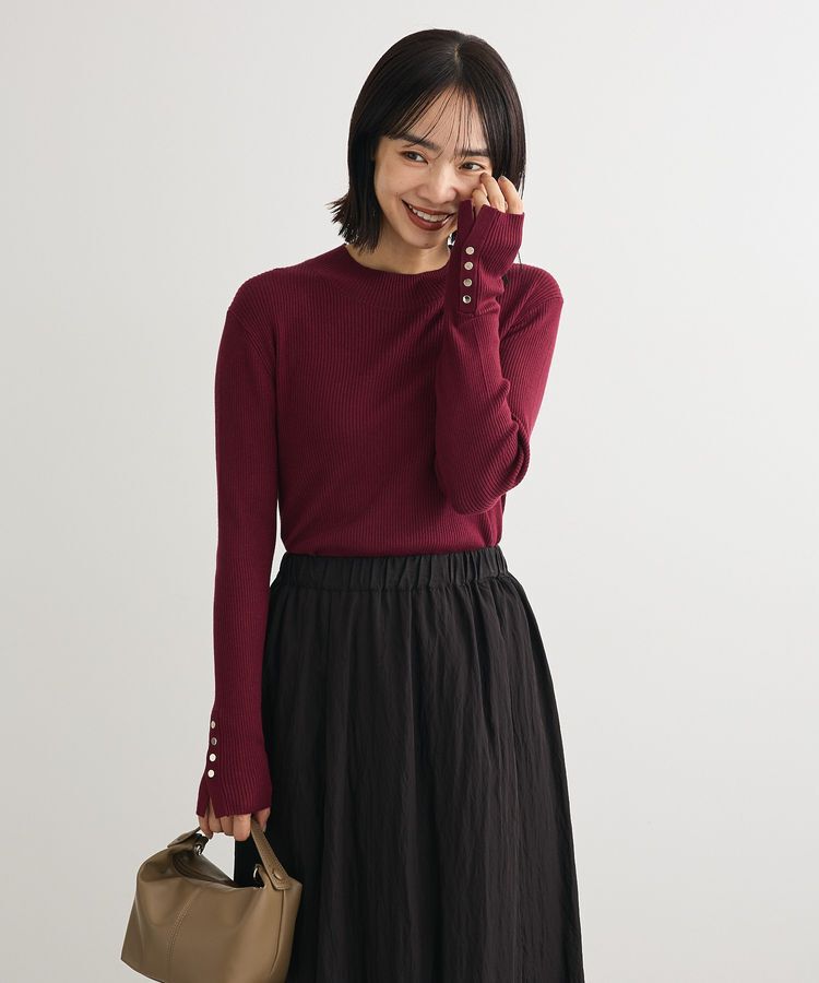 Green Parks「袖口金釦リブニットプルオーバー」|ニット・セーター|
