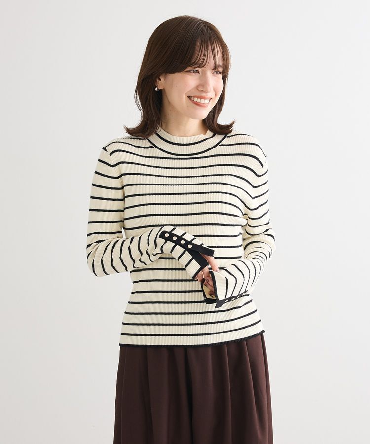 Green Parks「袖口金釦リブニットプルオーバー」|ニット・セーター|