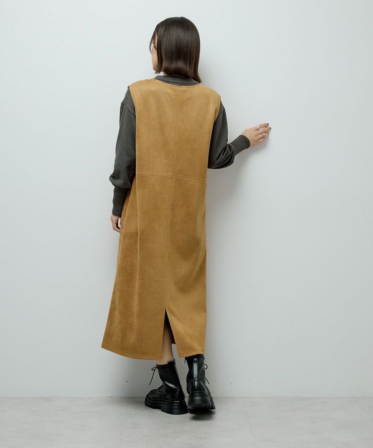 Green Parks「なめらかタッチスウェード調ジャンパースカート」|ジャンパースカート|