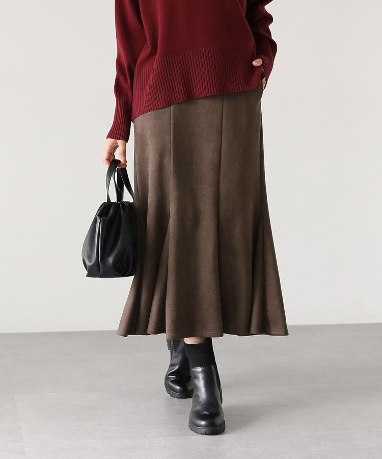 Green Parks「なめらかタッチスウェード調マーメイドスカート」|スカート|Charcoal Gray