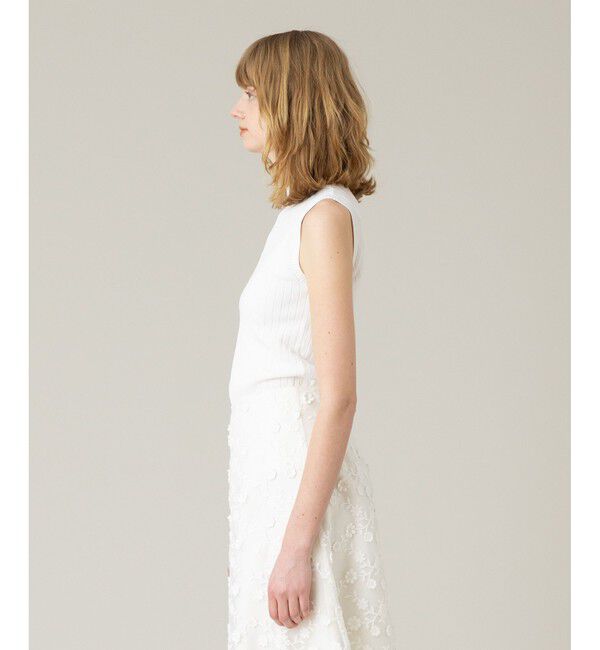 LOULOU WILLOUGHBY「【LOULOU WILLOUGHBY】リブキリカエモックネックプルオーバー」|ニット・セーター|