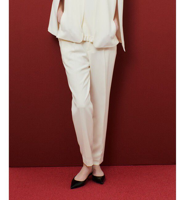 LOULOU WILLOUGHBY「【LOULOU WILLOUGHBY】ハイバックテーパードパンツ」|チノ|オフホワイト