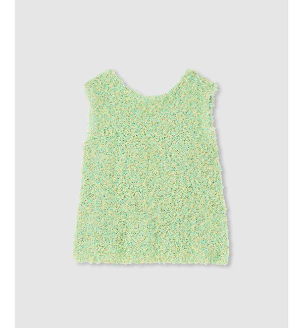 LOULOU WILLOUGHBY「【LOULOU WILLOUGHBY】リボンシャギープルオーバー」|ニット・セーター|ミントグリーン