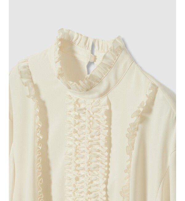 LOULOU WILLOUGHBY「【LOULOU WILLOUGHBY】スタンドフリルシャーリングブラウス」|シャツ・ブラウス|