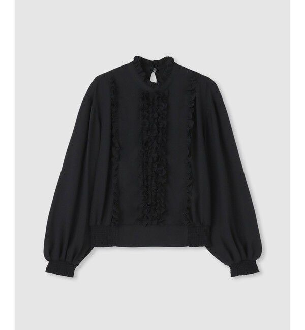 LOULOU WILLOUGHBY「【LOULOU WILLOUGHBY】スタンドフリルシャーリングブラウス」|シャツ・ブラウス|