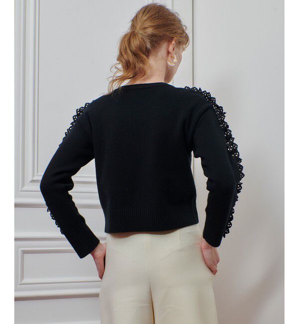 LOULOU WILLOUGHBY「【LOULOU WILLOUGHBY】ショルダーレース釦プルオーバー」|ニット・セーター|