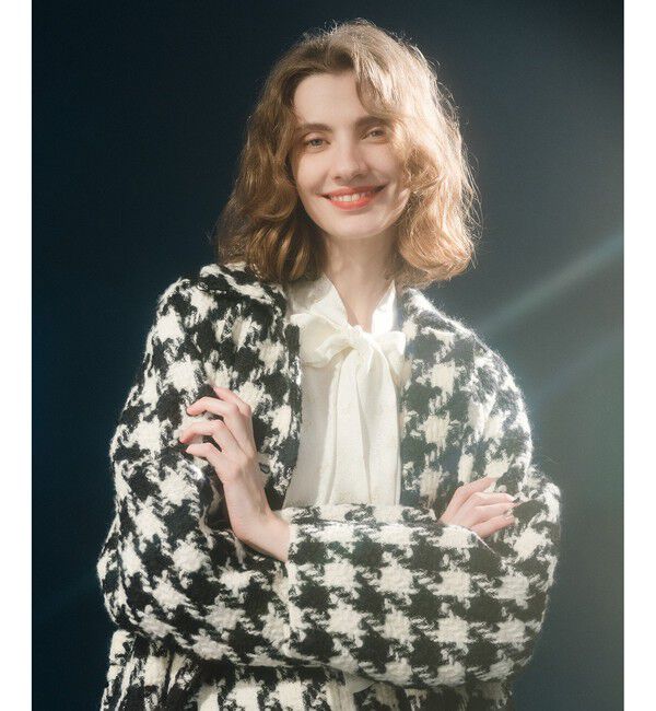 LOULOU WILLOUGHBY「【LOULOU WILLOUGHBY】KEYジャガードボウタイブラウス」|シャツ・ブラウス|オフホワイト