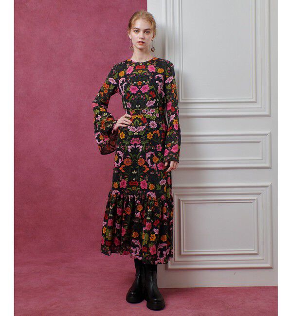 LOULOU WILLOUGHBY「【LOULOU WILLOUGHBY】シンメトリーフラワープリントワンピース」|ワンピース|