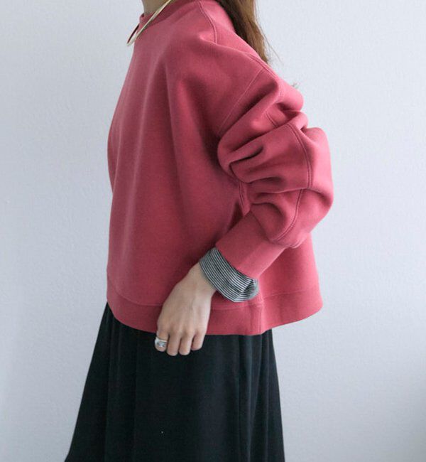  「シンプル裏起毛スウェットショートプルオーバー」|プルオーバー|