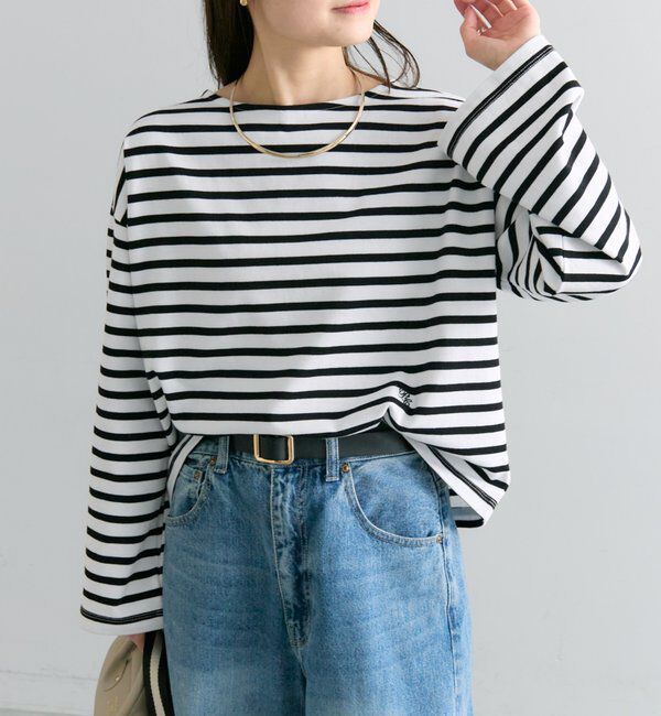  「ボーダーショートカットソー」|Tシャツ・カットソー|ブラック系その他