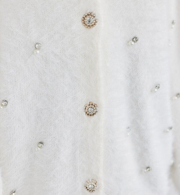  「ビジューフェザーロングカーデ」|ニット・セーター|