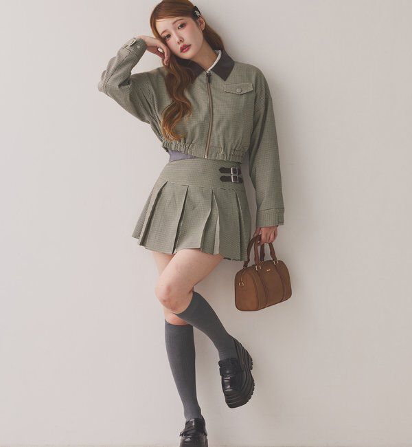  「サイドベルトプリーツスカート」|スカート|