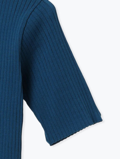 Te chichi TERRASSE「ハーフスリーブクルーネックリブニット」|ニット・セーター|