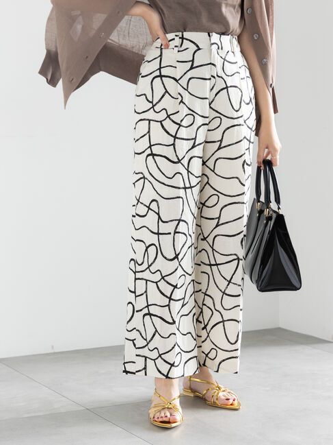 Te chichi「プリントアソートレーヨンリネンパンツ《2025summer catalog item》」|その他|