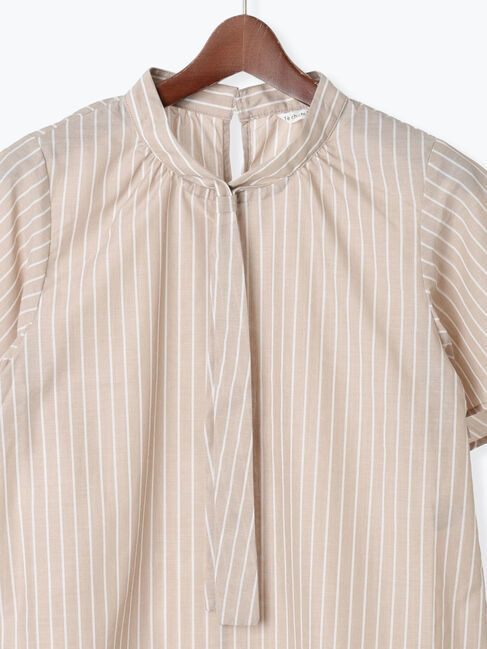 Te chichi TERRASSE「【ｲｰｼﾞｰｹｱ/接触冷感】無地/柄アソートパール釦ボウタイブラウス」|シャツ・ブラウス|