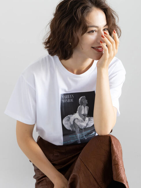Te chichi「マリリンモンローシネマフォトTシャツ」|Tシャツ・カットソー|オフホワイト
