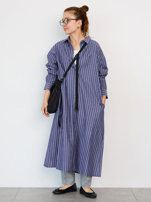 Lugnoncure「刺繍入りアソートシャツワンピース《2025autumn catalog item》」|ワンピース|ネイビー