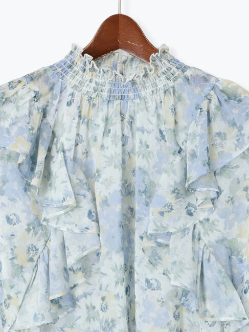 Te chichi「フラワーパターンシアーフリルブラウス」|シャツ・ブラウス|