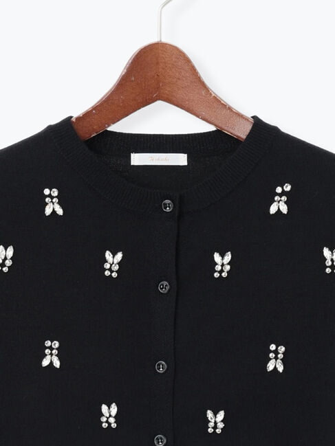 Te chichi「ビジューニットコンパクトカーディガン」|カーディガン|