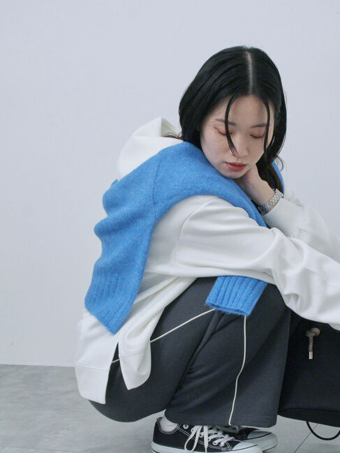 Samansa Mos2 blue「ダンボールパーカー」|Tシャツ・カットソー|