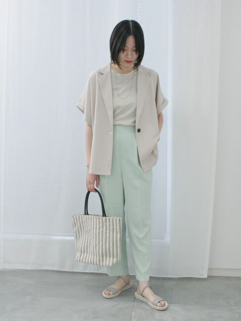 Samansa Mos2 blue「【接触冷感】マルチスタイルテーパードパンツ」|その他|