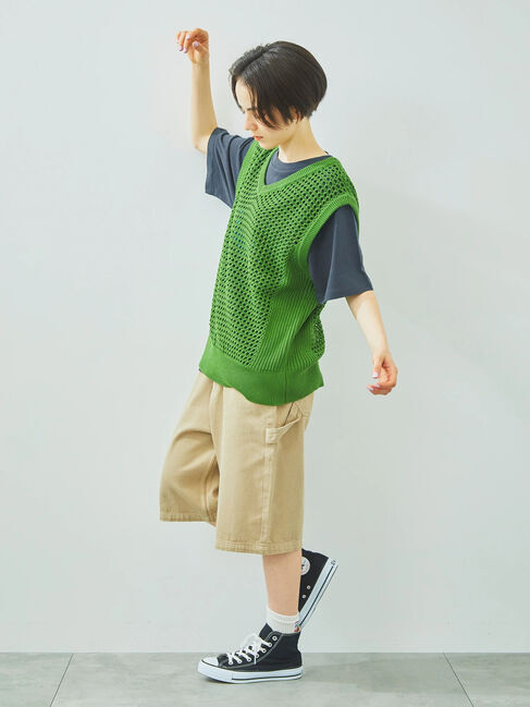 SM2「メッシュニットVネックベスト」|ダウンベスト・ベスト|