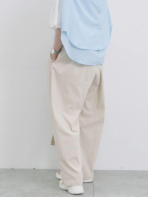 Samansa Mos2 blue「ストレッチタックカーブパンツ」|その他|