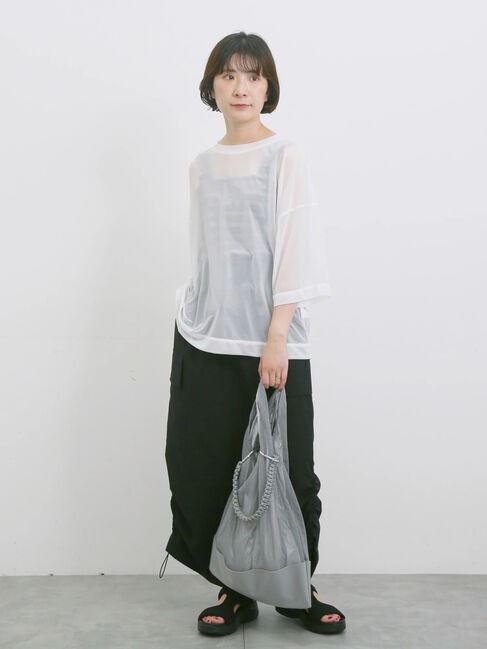 Samansa Mos2 blue「◎シアープルオーバー」|Tシャツ・カットソー|