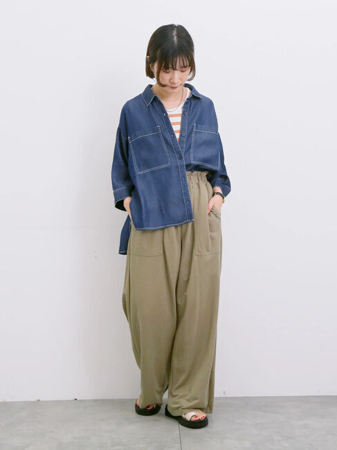 Samansa Mos2 blue「◎アソートリブタンク」|Tシャツ・カットソー|