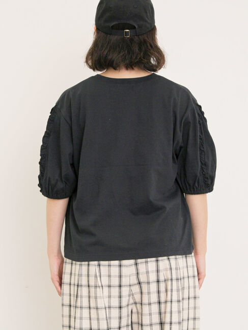 Samansa Mos2「袖タテフリルTシャツ」|Tシャツ・カットソー|