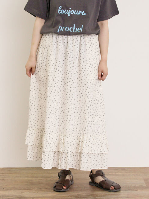 Samansa Mos2「柄アソート裾ティアードスカート」|スカート|