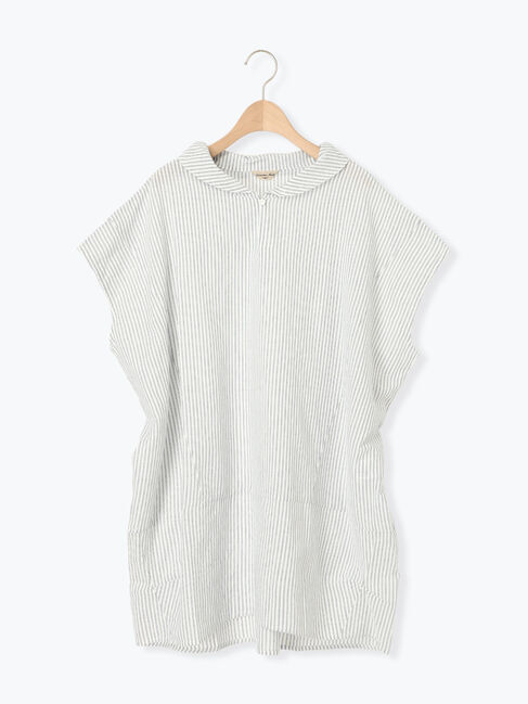 Samansa Mos2「【クールコットン】柄アソートフレンチスリーブチュニック」|シャツ・ブラウス|