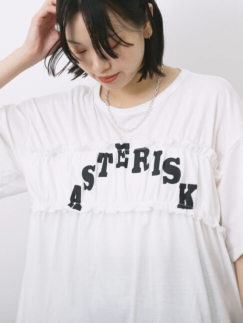 Samansa Mos2 blue「◎【接触冷感】シャーリングドッキングTシャツ」|Tシャツ・カットソー|