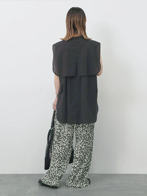 Samansa Mos2 blue「ケープブラウス」|シャツ・ブラウス|