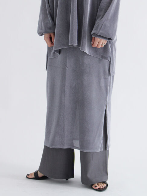 sm2rhythm「シアーベロアレイヤードスカート」|スカート|グレー