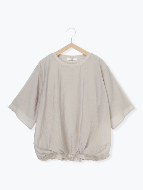 Samansa Mos2 blue「裾バルーンTシャツ」|Tシャツ・カットソー|