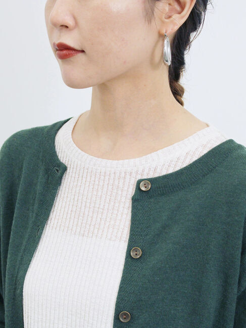 Samansa Mos2 blue「マルチスタイル前後2wayクルーネックカーディガン」|カーディガン|