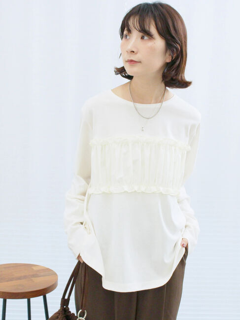 Samansa Mos2 blue「ビスチェドッキングカットソー」|Tシャツ・カットソー|