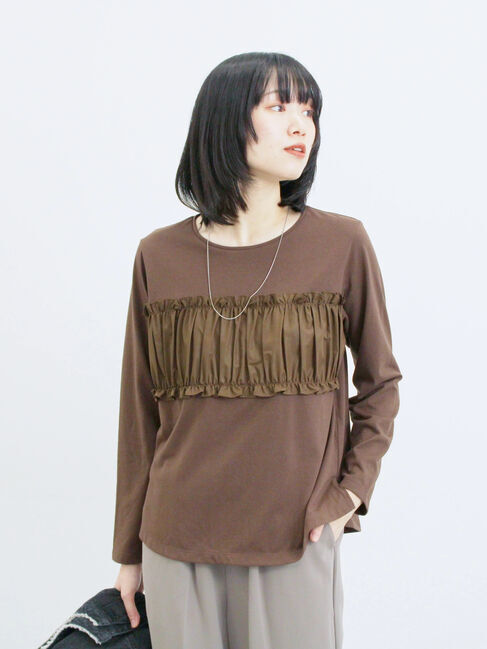 Samansa Mos2 blue「ビスチェドッキングカットソー」|Tシャツ・カットソー|