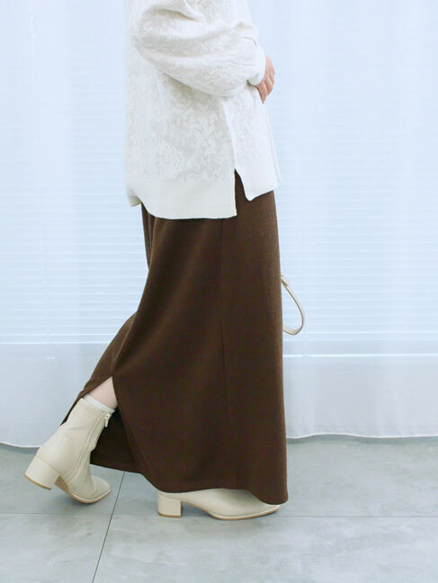 Samansa Mos2 blue「カットリブナロースカート」|スカート|