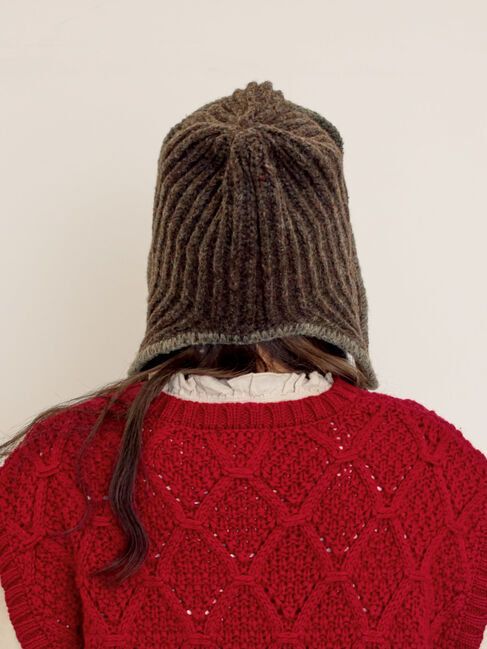 Samansa Mos2「配色ステッチニットフライトキャップ」|その他|