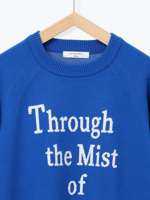 Samansa Mos2 blue「ロゴニットプルオーバー」|ニット・セーター|