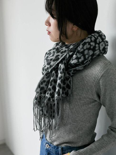 Samansa Mos2 blue「レオパードマフラー」|その他|