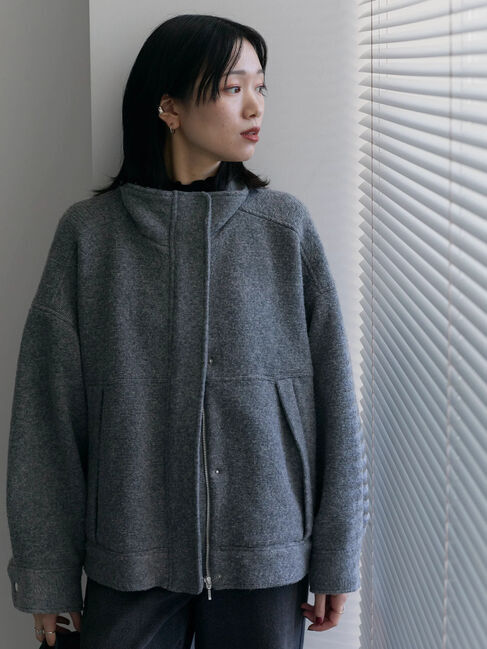 Samansa Mos2 blue「スライバーBIGブルゾン」|その他|