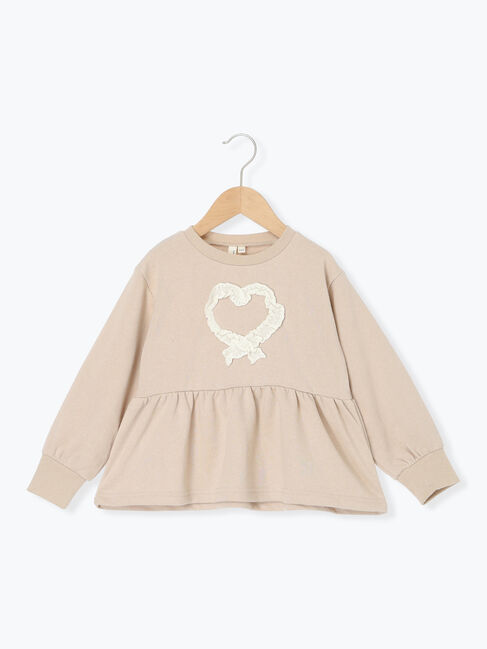 Samansa Mos2 Lagom「ハートレーストレーナー」|Tシャツ・カットソー|ベージュ